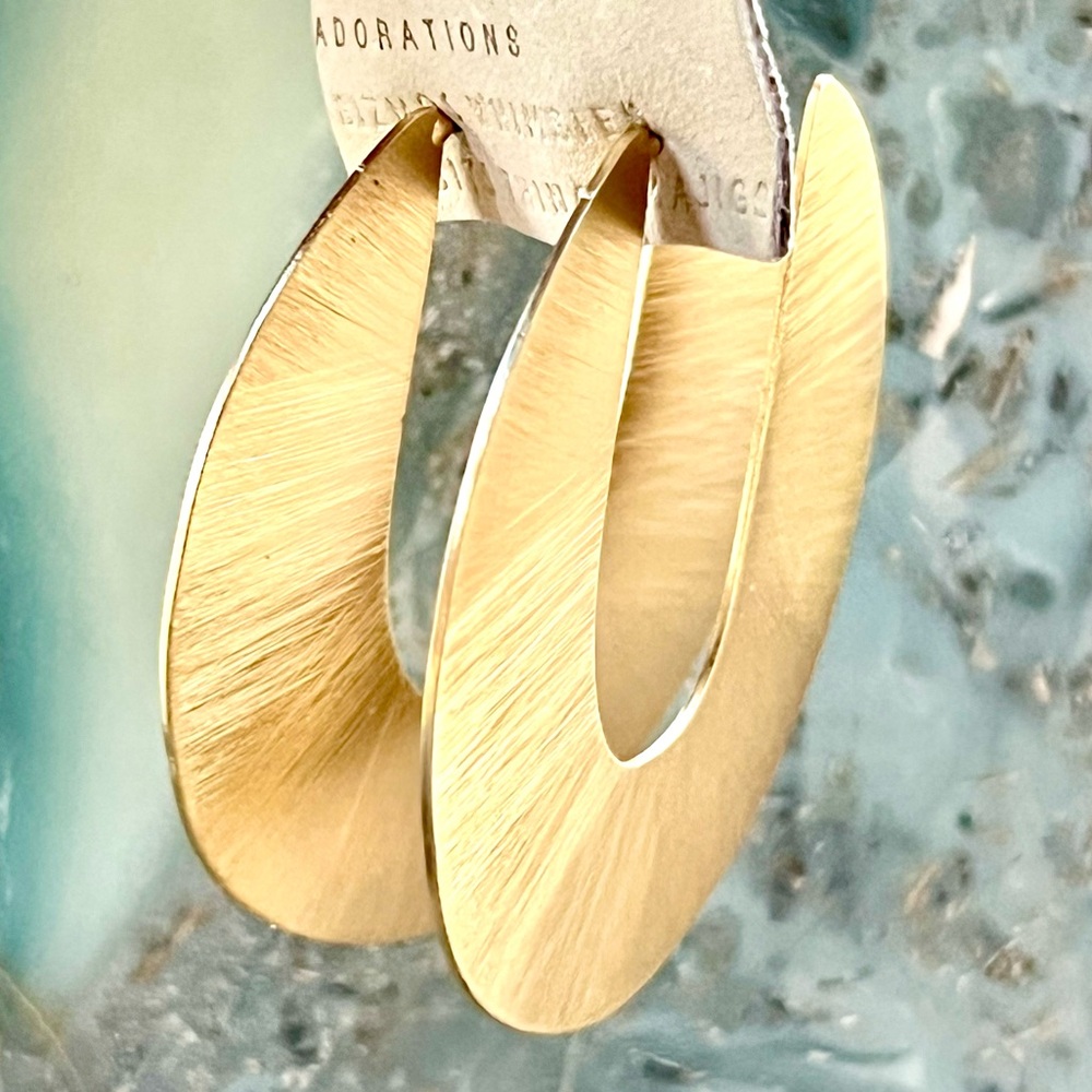 NWT Anthropologie Textured Hoop Statement Earrings - Picture 13 of 16